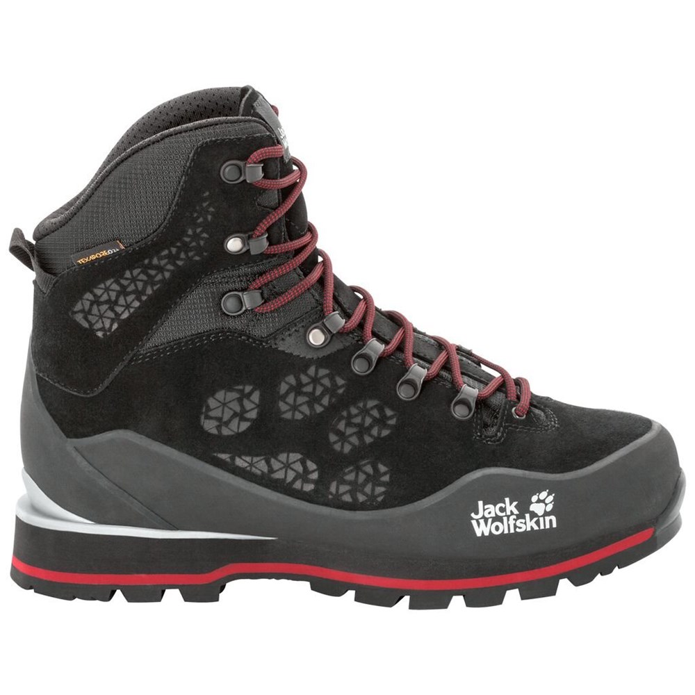 Botas Para Caminar Jack Wolfskin Wilderness Peak Texapore Mid Hombre Black/Red | RT9371640