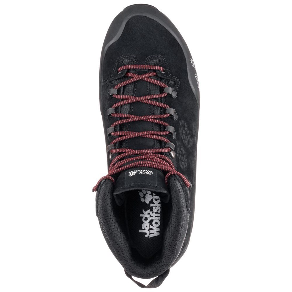 Botas Para Caminar Jack Wolfskin Wilderness Peak Texapore Mid Hombre Black/Red | RT9371640