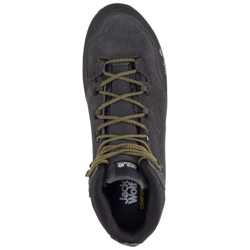 Botas Para Caminar Jack Wolfskin Wilderness Xt Texapore Mid Hombre Negros | UQ4721058