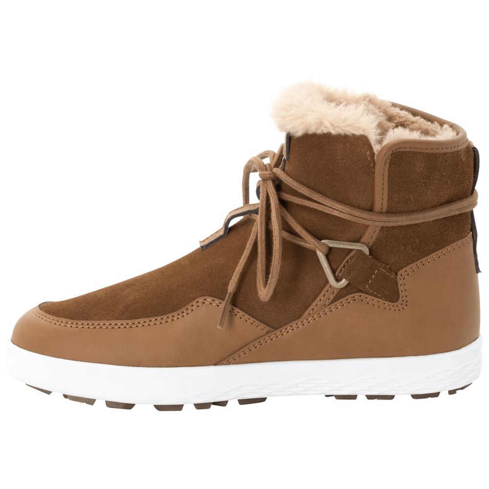 Botas de Invierno Jack Wolfskin Auckland Wt Texapore Mujer Brown/White | LZ7504826