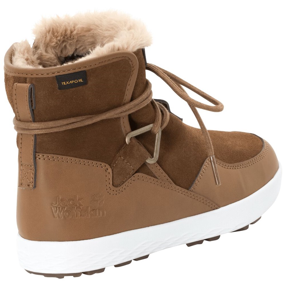 Botas de Invierno Jack Wolfskin Auckland Wt Texapore Mujer Brown/White | LZ7504826