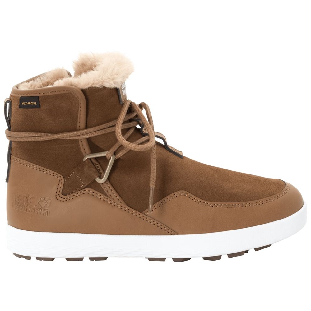 Botas de Invierno Jack Wolfskin Auckland Wt Texapore Mujer Brown/White | LZ7504826