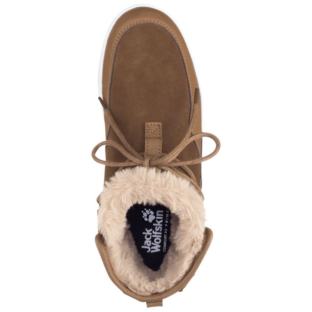 Botas de Invierno Jack Wolfskin Auckland Wt Texapore Mujer Brown/White | LZ7504826