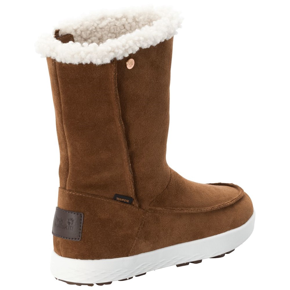 Botas de Invierno Jack Wolfskin Auckland Wt Texapore Mujer Brown/White | HS1704685