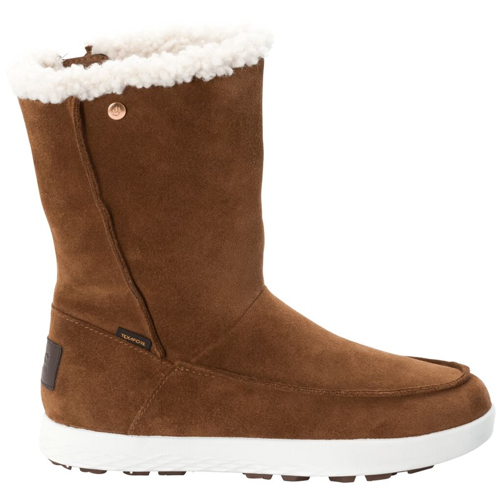 Botas de Invierno Jack Wolfskin Auckland Wt Texapore Mujer Brown/White | HS1704685