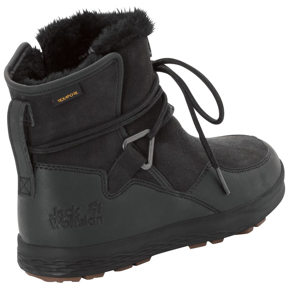 Botas de Invierno Jack Wolfskin Auckland Wt Texapore Mujer Black/Black | IO7045369