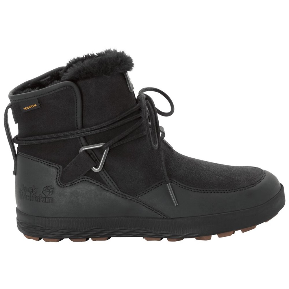 Botas de Invierno Jack Wolfskin Auckland Wt Texapore Mujer Black/Black | IO7045369