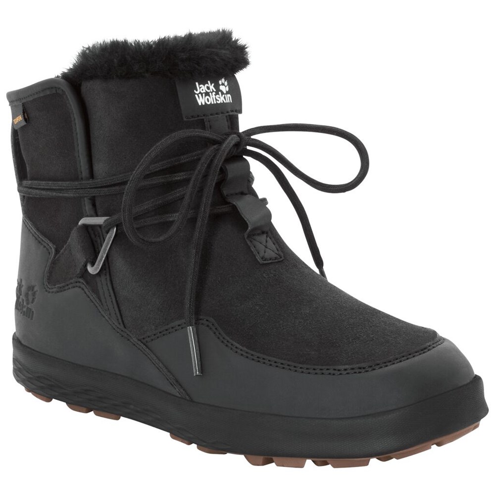 Botas de Invierno Jack Wolfskin Auckland Wt Texapore Mujer Black/Black | IO7045369