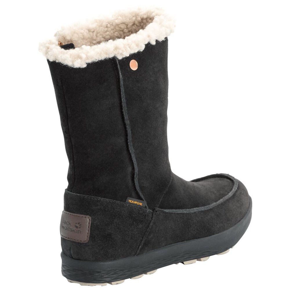 Botas de Invierno Jack Wolfskin Auckland Wt Texapore Mujer Black/Beige | WJ0643871