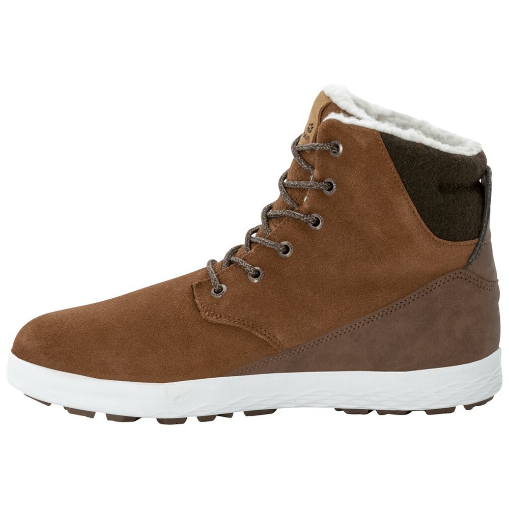 Botas de Invierno Jack Wolfskin Auckland Wt Texapore High Hombre Brown/White | MT6319827