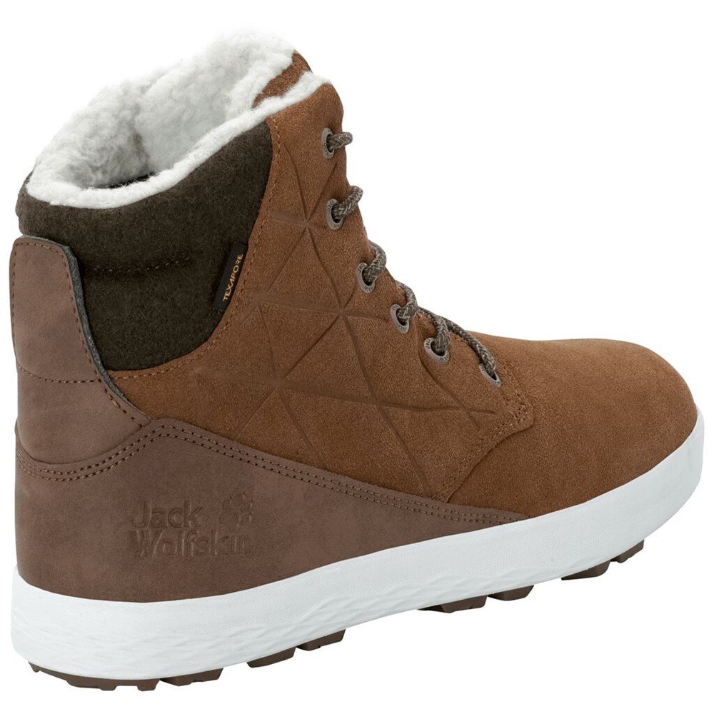 Botas de Invierno Jack Wolfskin Auckland Wt Texapore High Hombre Brown/White | MT6319827