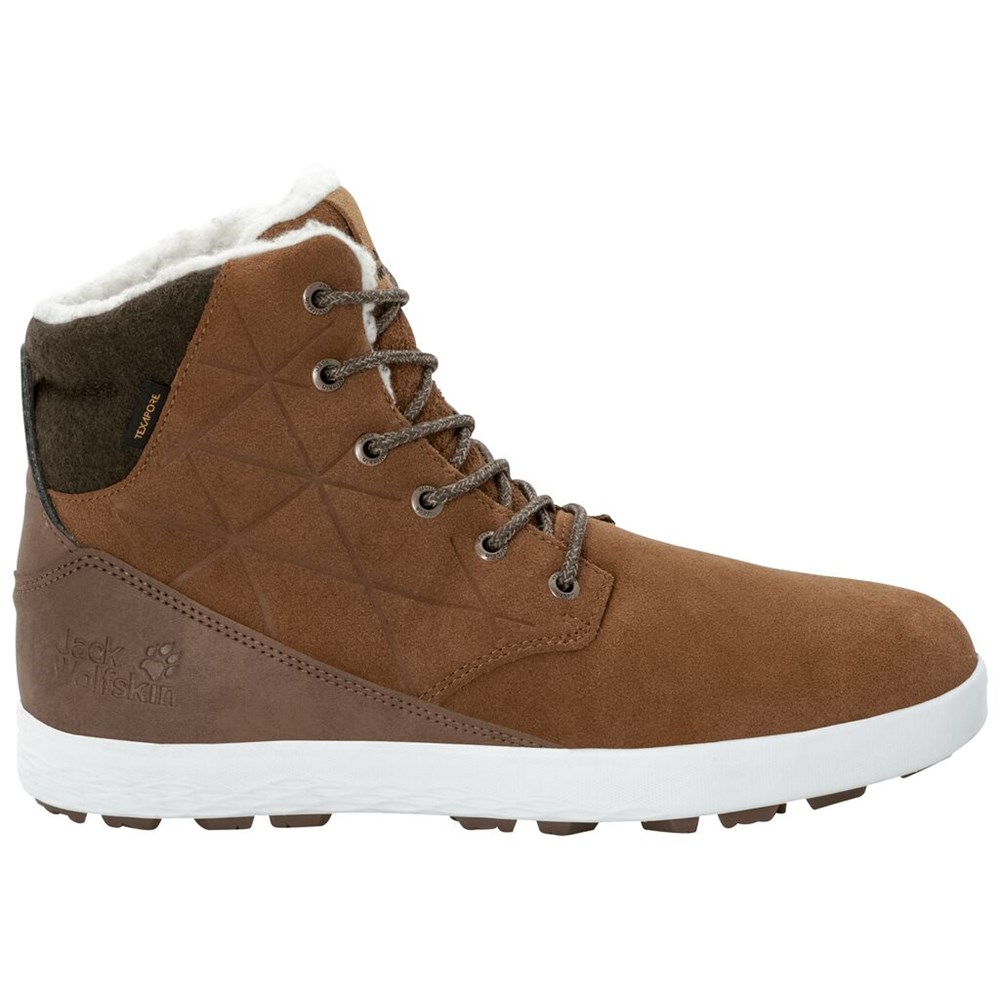 Botas de Invierno Jack Wolfskin Auckland Wt Texapore High Hombre Brown/White | MT6319827