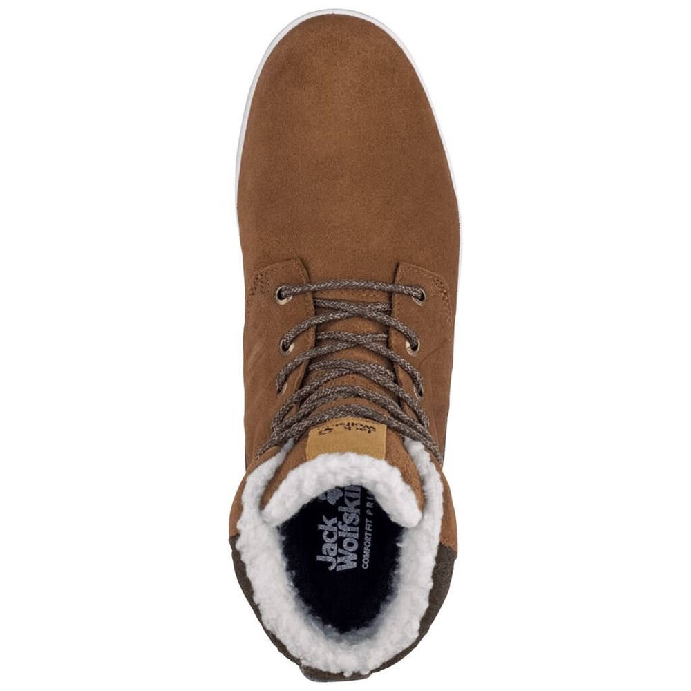 Botas de Invierno Jack Wolfskin Auckland Wt Texapore High Hombre Brown/White | MT6319827