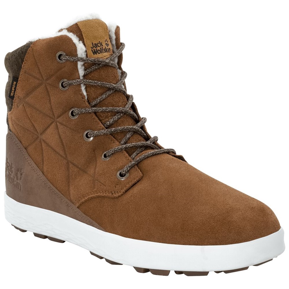 Botas de Invierno Jack Wolfskin Auckland Wt Texapore High Hombre Brown/White | MT6319827