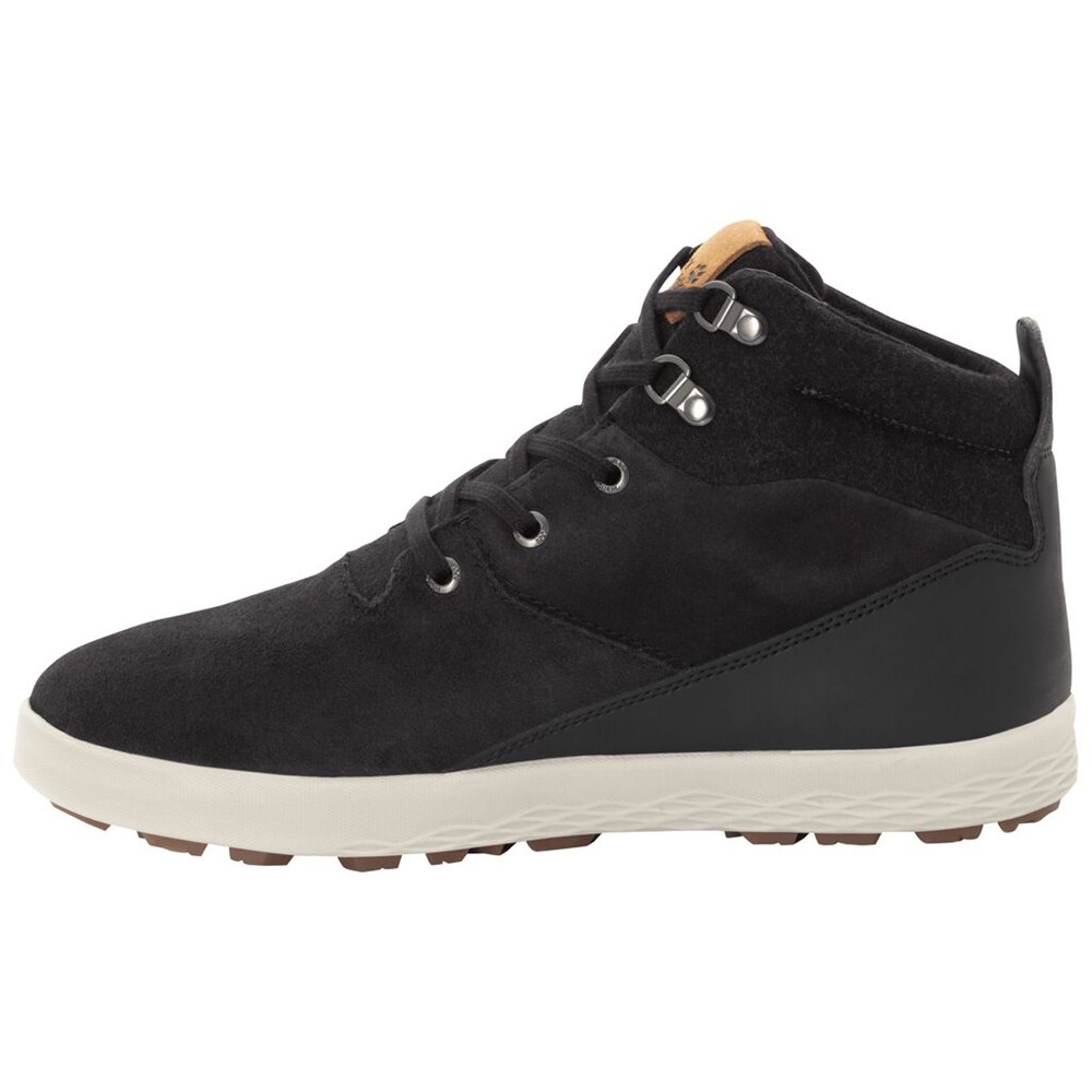 Botas de Invierno Jack Wolfskin Auckland Wt Texapore Mid Hombre Black/Beige | XJ5970423