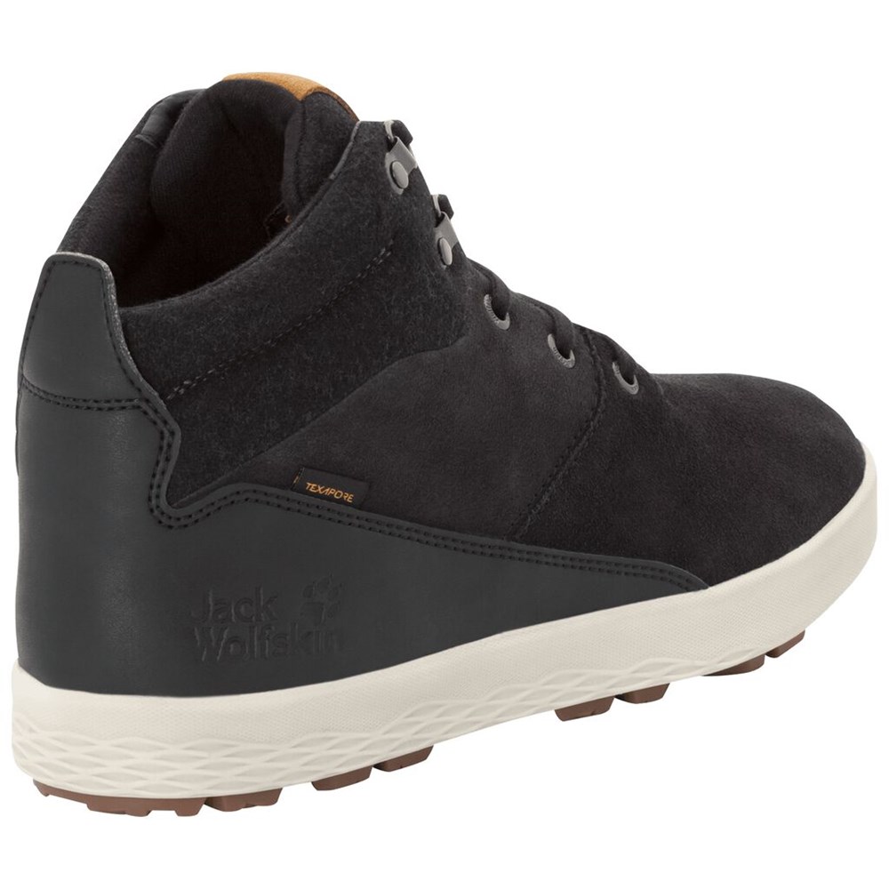 Botas de Invierno Jack Wolfskin Auckland Wt Texapore Mid Hombre Black/Beige | XJ5970423