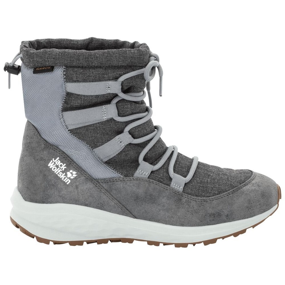 Botas de Invierno Jack Wolfskin Nevada Texapore Mid Mujer Grey/White | SV1635289