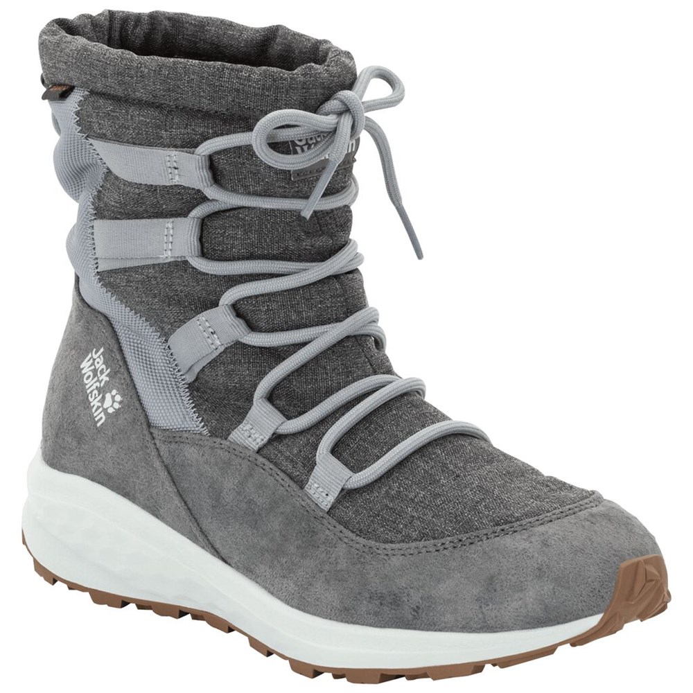 Botas de Invierno Jack Wolfskin Nevada Texapore Mid Mujer Grey/White | SV1635289