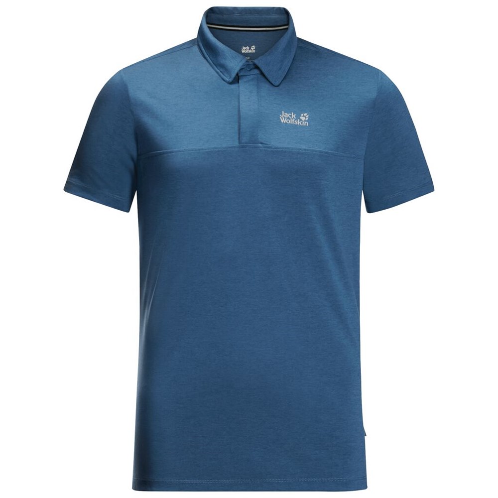 Camisa Polo Jack Wolfskin Jwp Hombre Azules Azules | ZX2593084