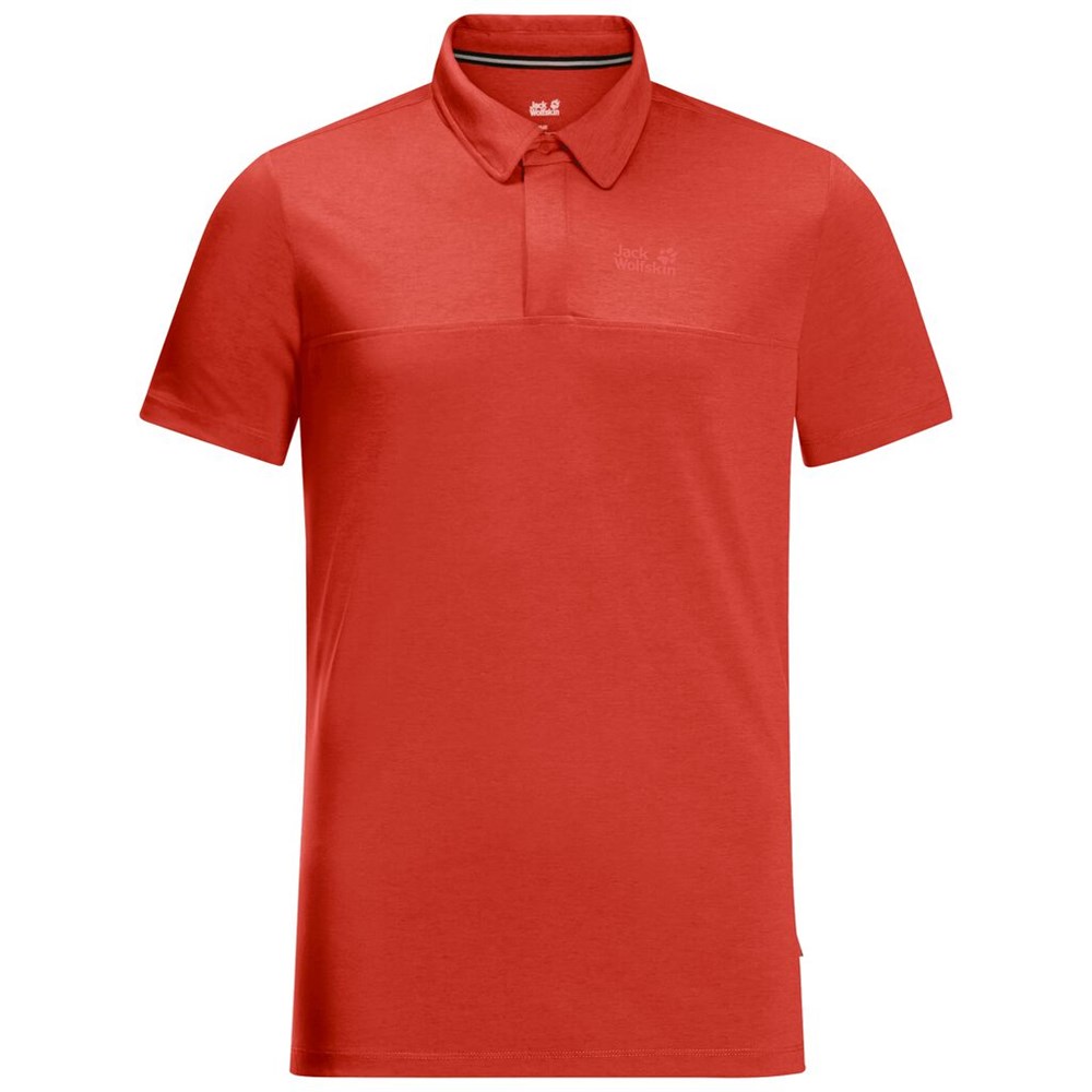 Camisa Polo Jack Wolfskin Jwp Hombre Naranjas Rojos | WE1974823