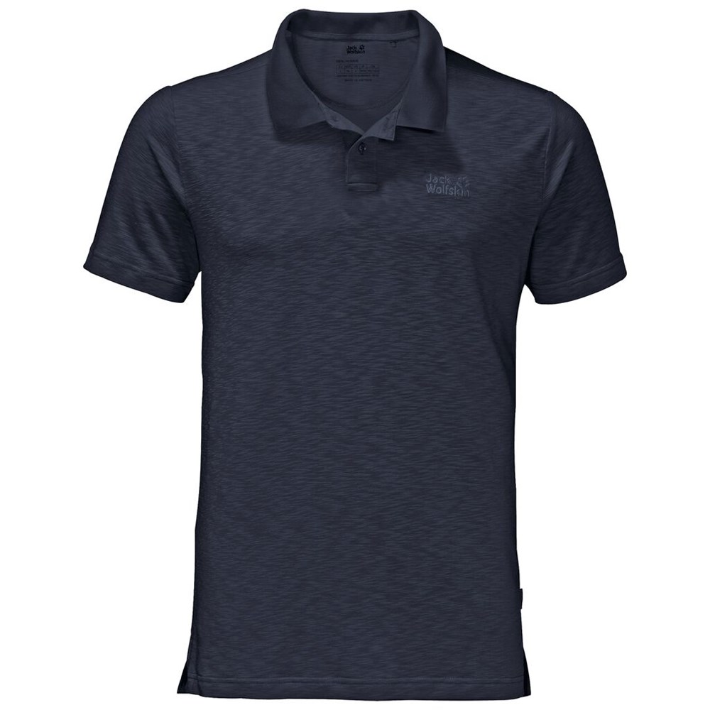 Camisa Polo Jack Wolfskin Travel Hombre Azules | HT9315286