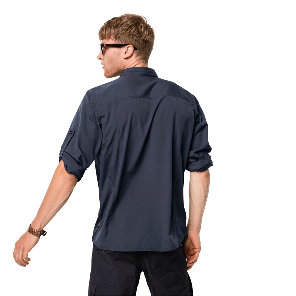 Camisas Jack Wolfskin Atacama Roll-up Hombre Azules | LY0716249