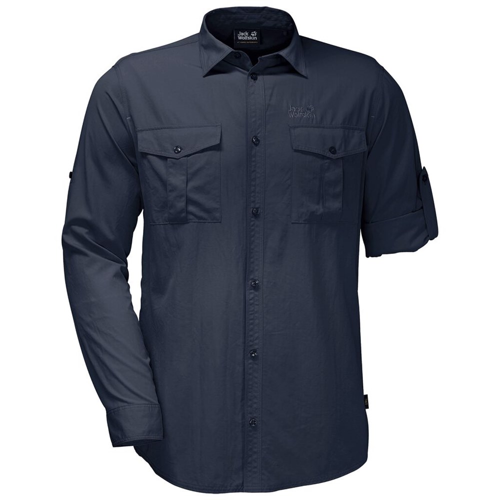 Camisas Jack Wolfskin Atacama Roll-up Hombre Azules | LY0716249