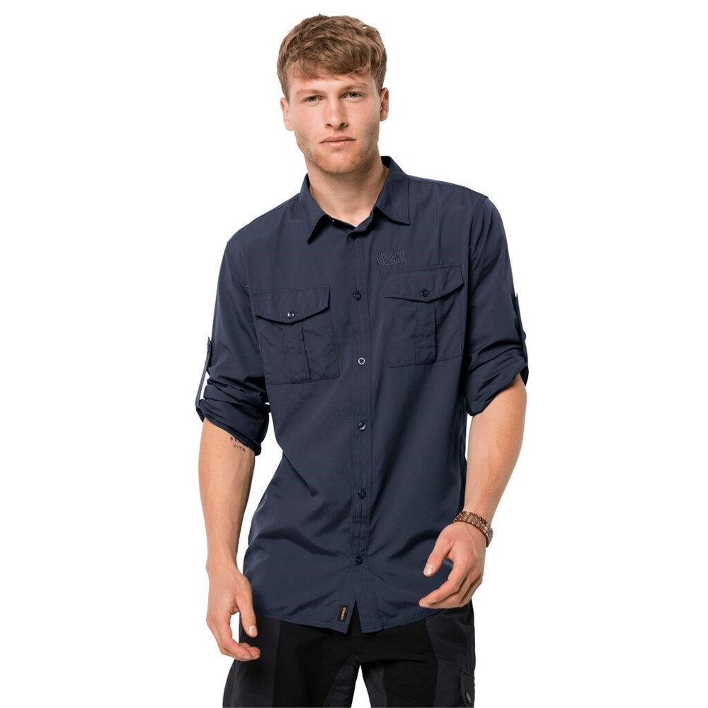 Camisas Jack Wolfskin Atacama Roll-up Hombre Azules | LY0716249