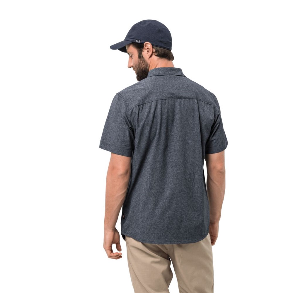 Camisas Jack Wolfskin Barrel Hombre Azules | OJ9562047