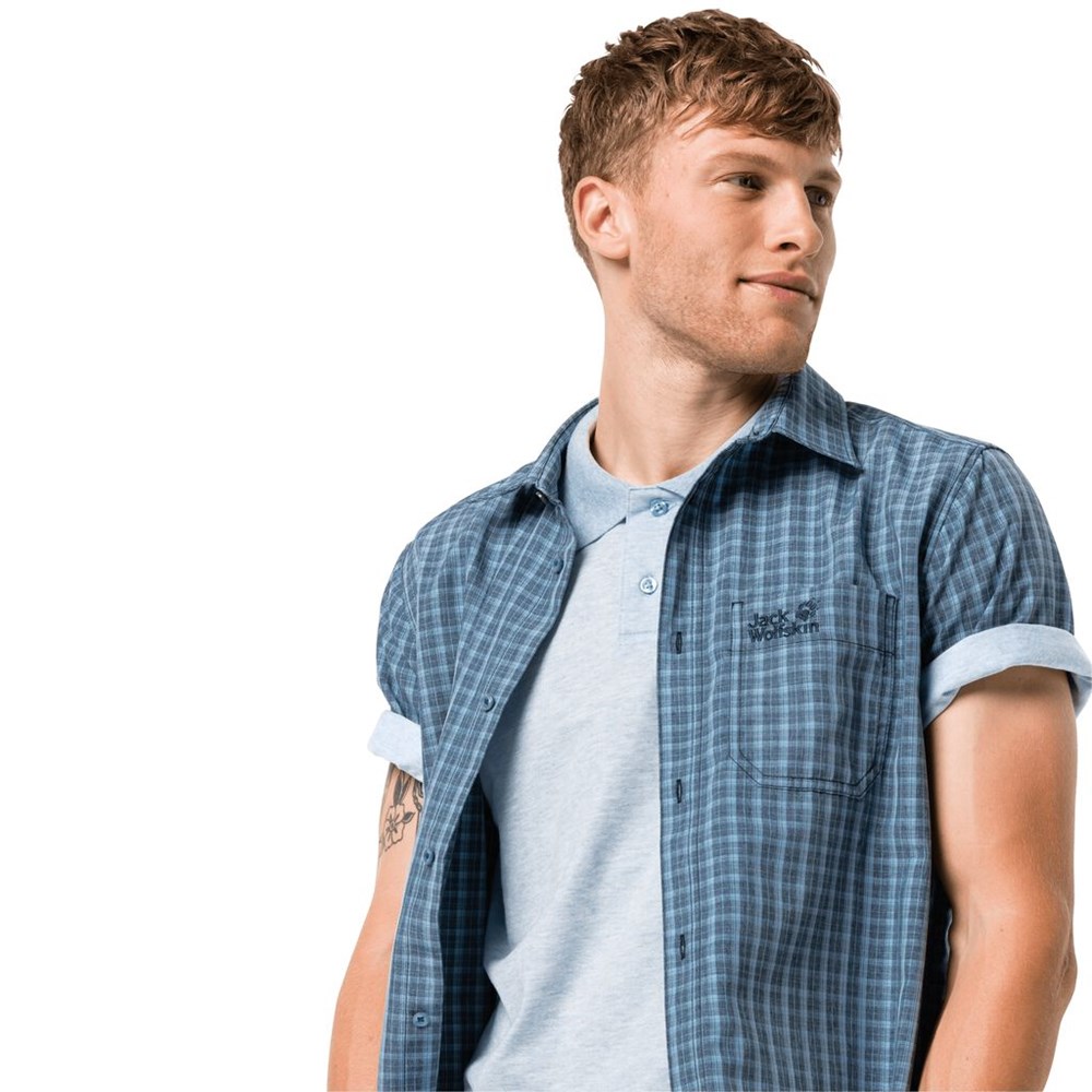 Camisas Jack Wolfskin El Dorado Hombre Azules | NI8764213