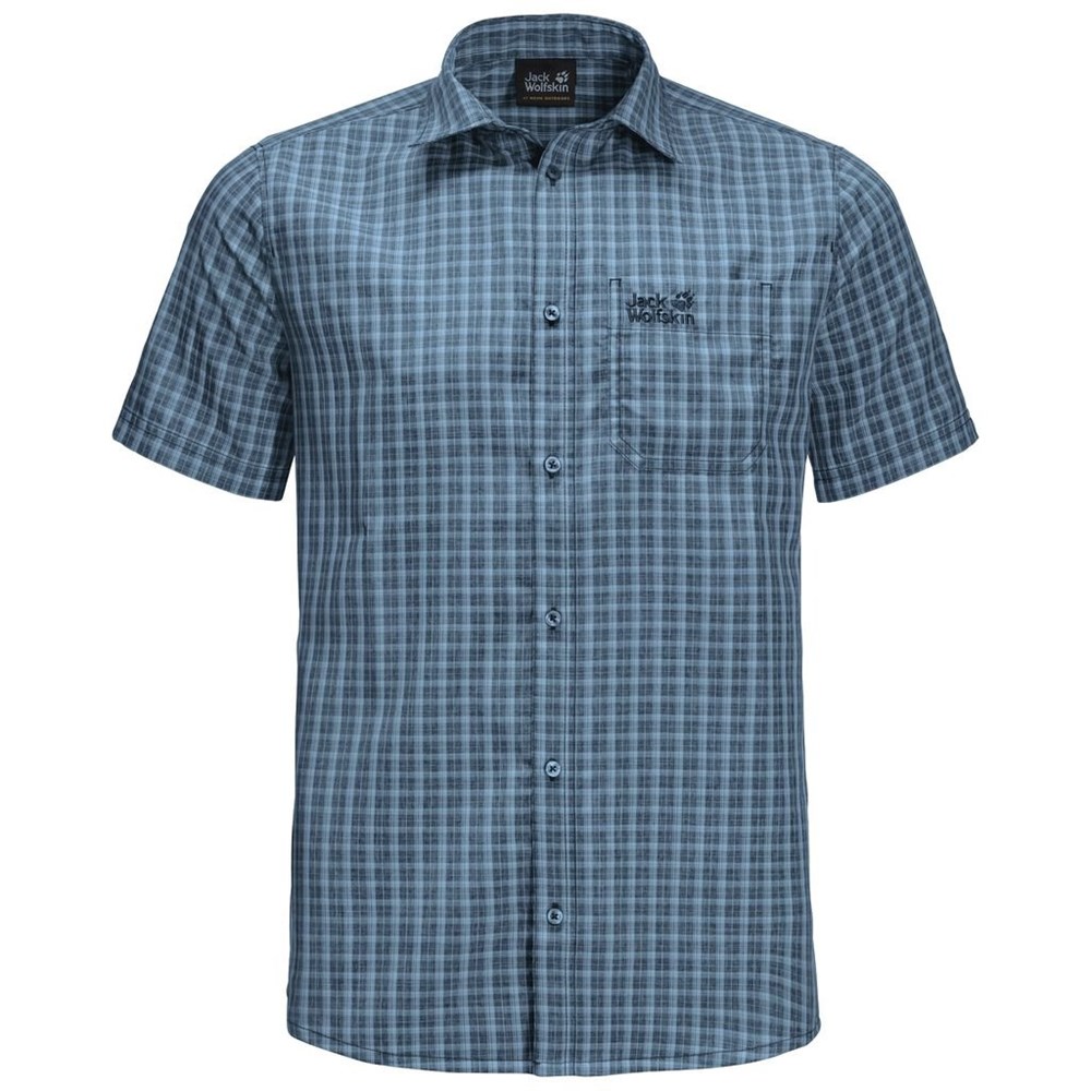 Camisas Jack Wolfskin El Dorado Hombre Azules | NI8764213