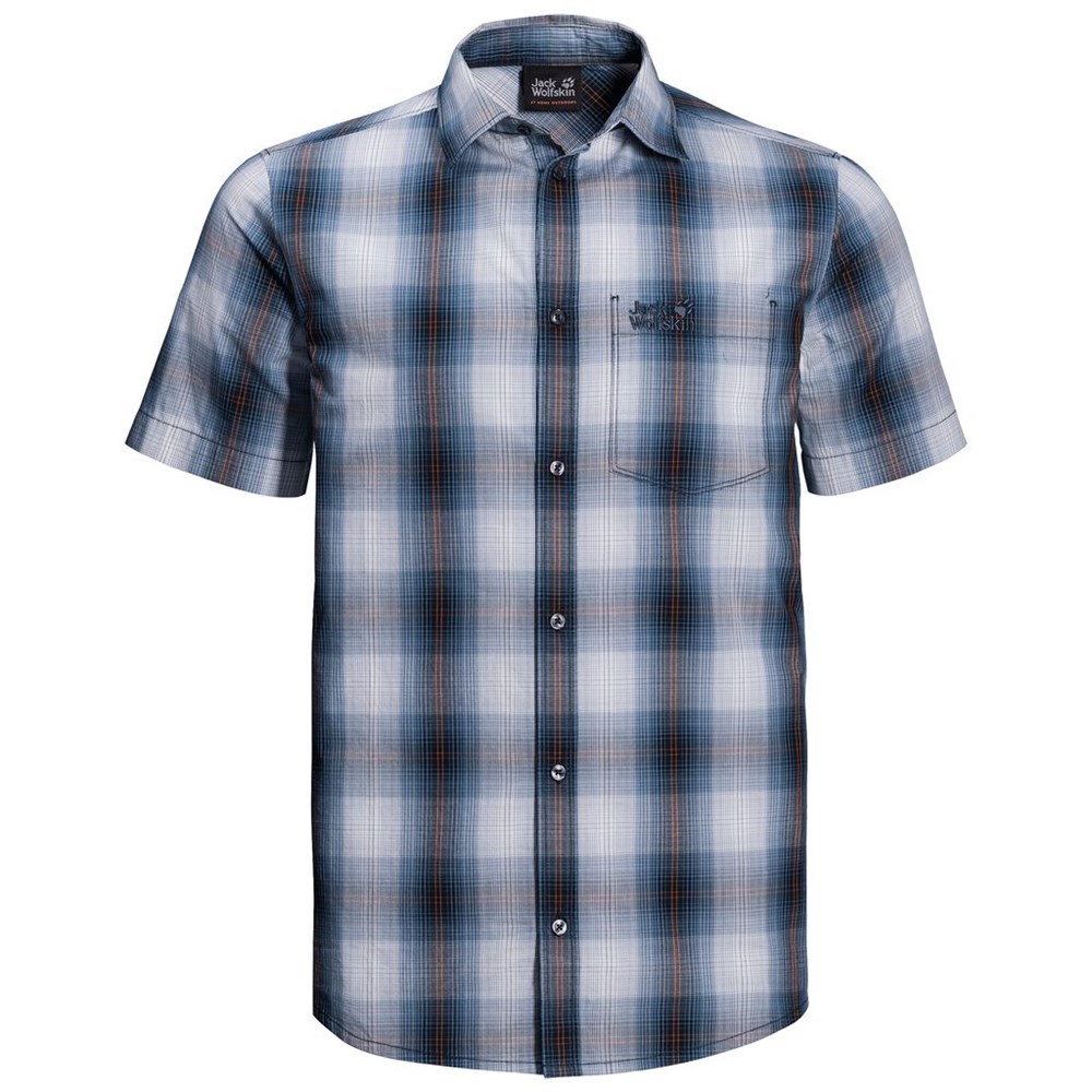 Camisas Jack Wolfskin Hot Chili Hombre Azules | AF5872601