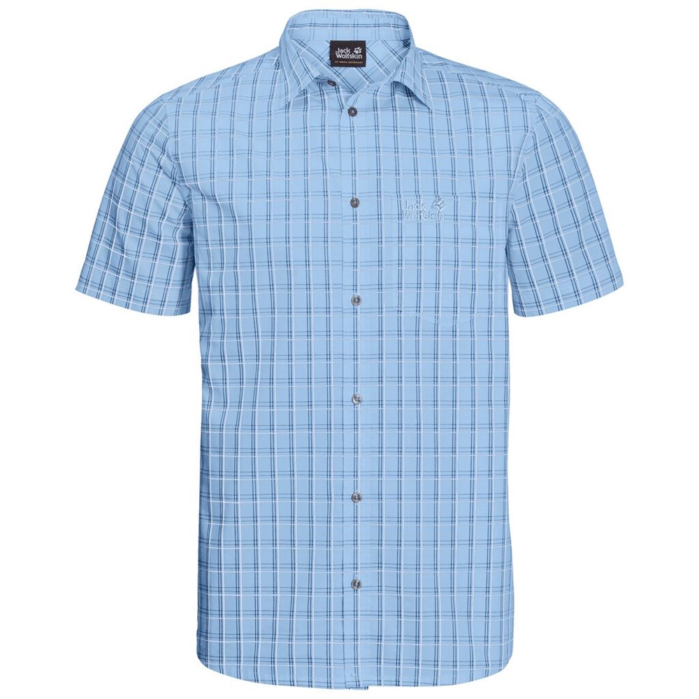 Camisas Jack Wolfskin Hot Springs Hombre Azules | DC1836247