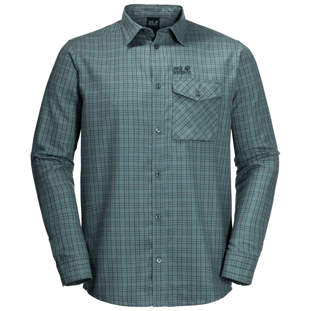 Camisas Jack Wolfskin Island Peak Hombre Verdes Claro | HM2016973