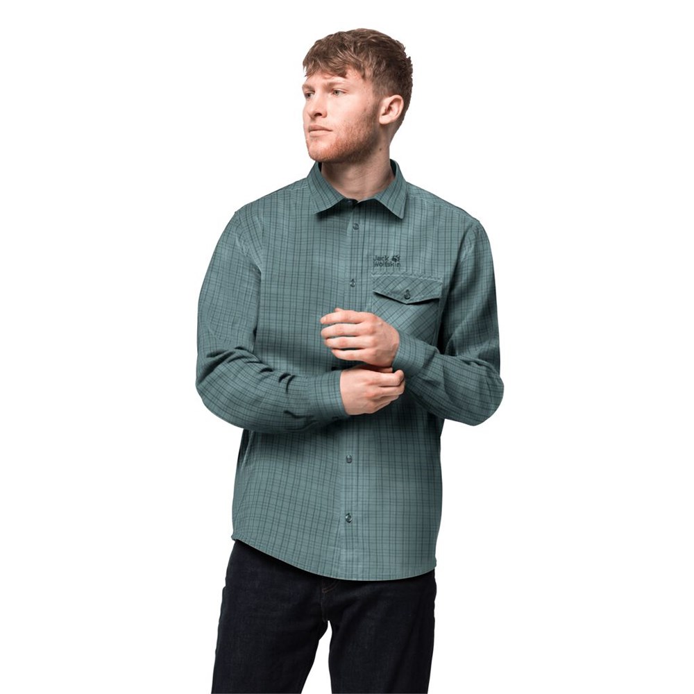 Camisas Jack Wolfskin Island Peak Hombre Verdes Claro | HM2016973