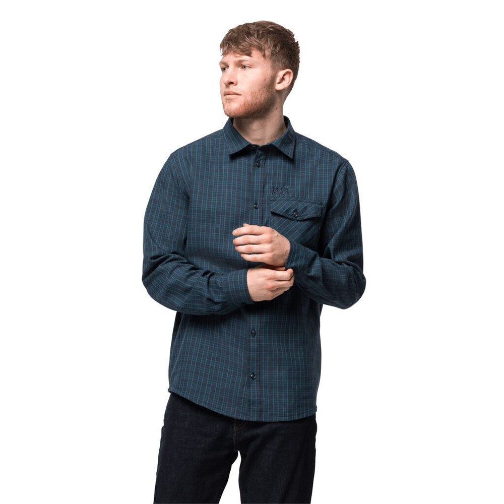 Camisas Jack Wolfskin Island Peak Hombre Azules | FG4609318