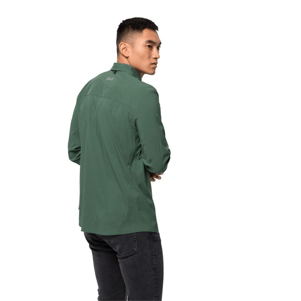 Camisas Jack Wolfskin Jwp Ls Hombre Verde Oliva | NB3189726