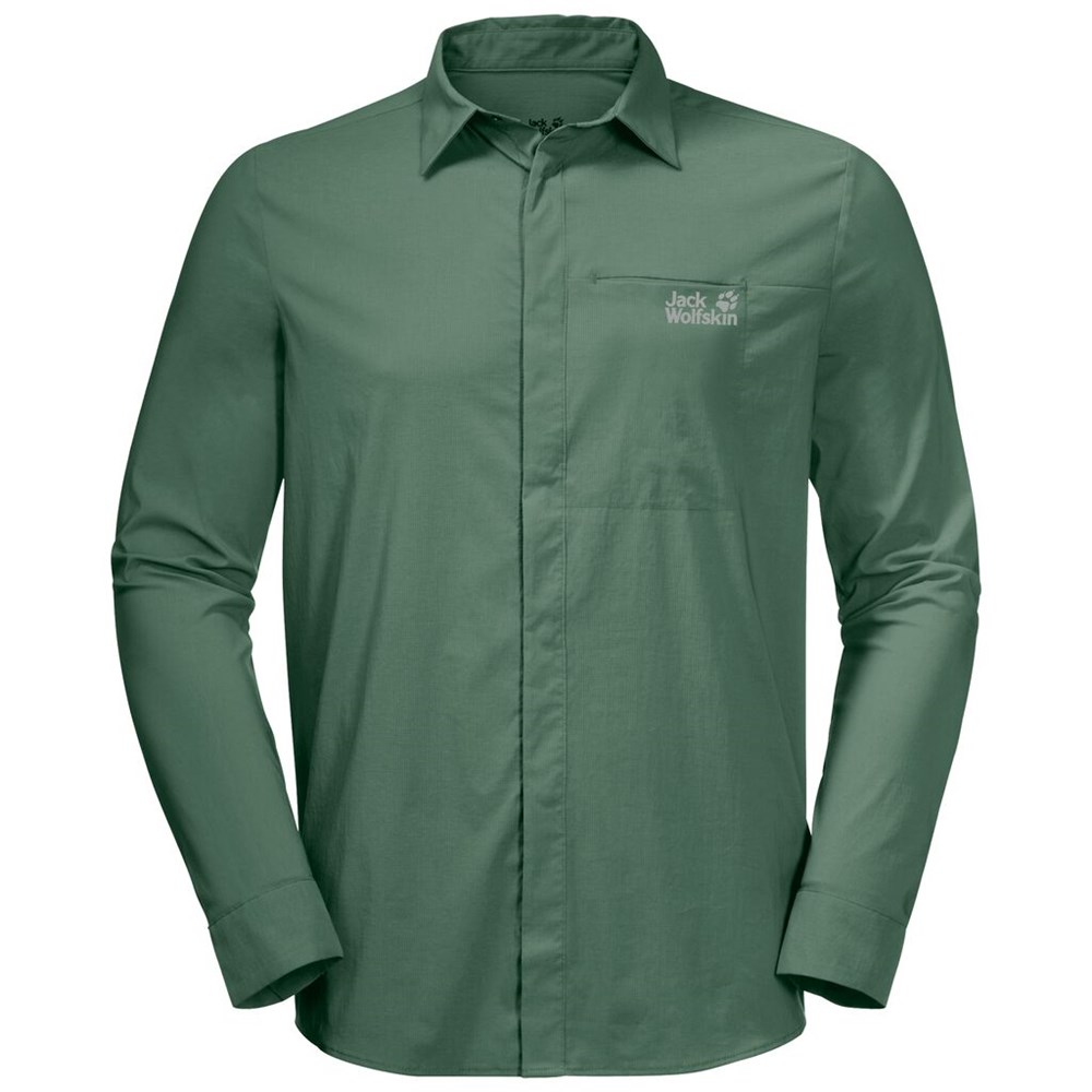 Camisas Jack Wolfskin Jwp Ls Hombre Verde Oliva | NB3189726