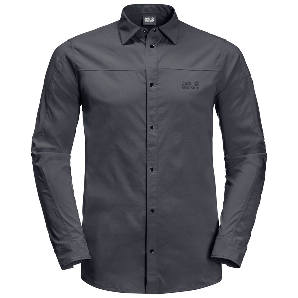 Camisas Jack Wolfskin Kenovo Ls Hombre Anthracite | GY6142730