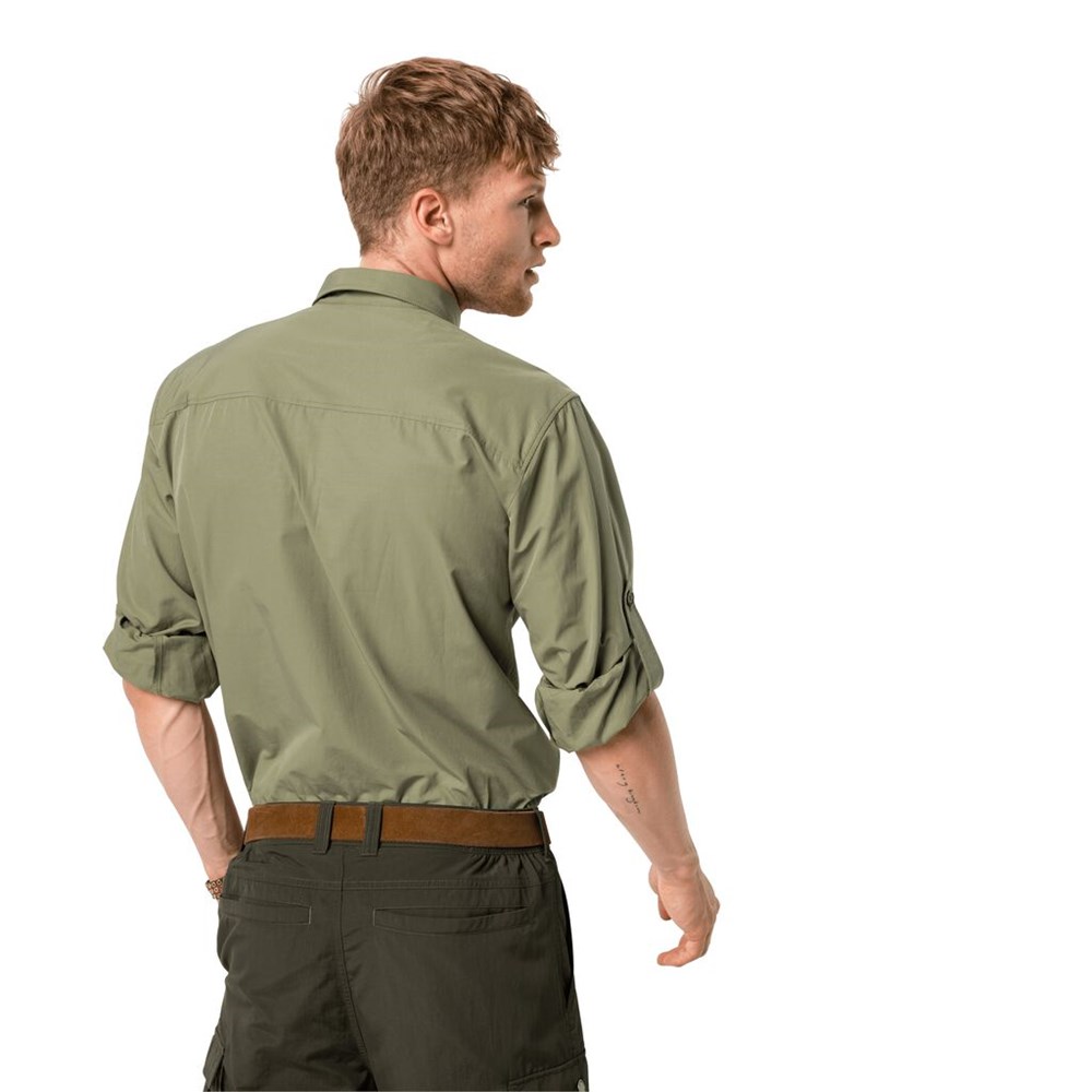 Camisas Jack Wolfskin Lakeside Roll-up Hombre Kaki | AZ1720946