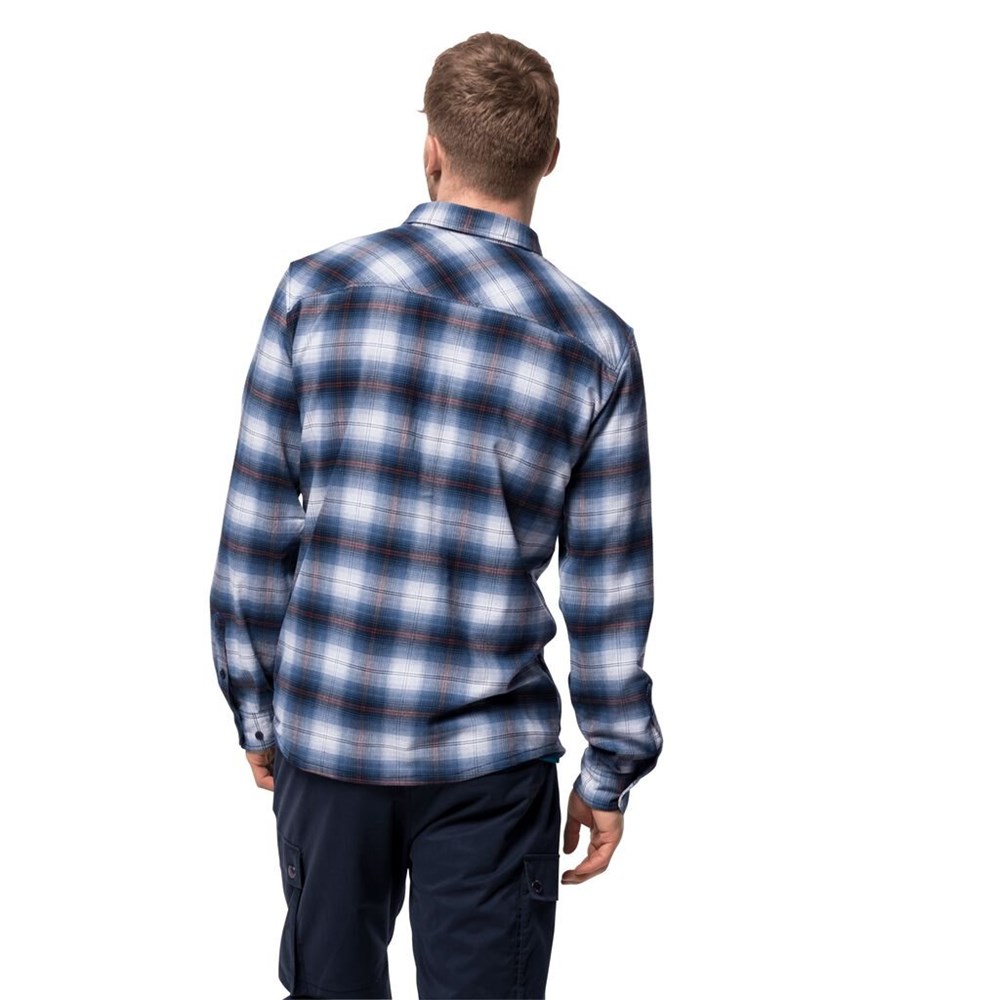 Camisas Jack Wolfskin Light Valley Hombre Azules | PV4360827