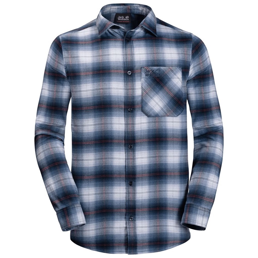 Camisas Jack Wolfskin Light Valley Hombre Azules | PV4360827