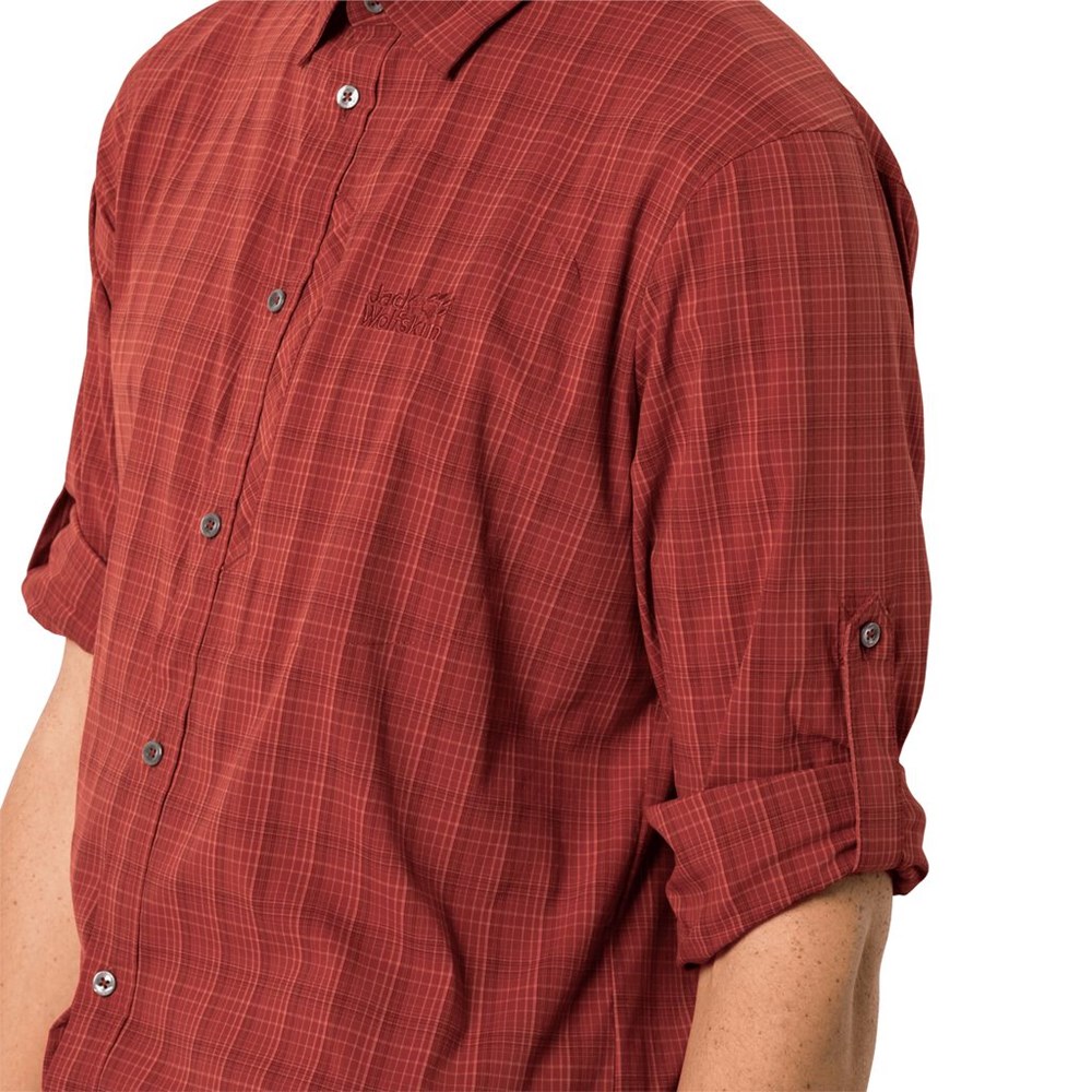 Camisas Jack Wolfskin Rays Flex Hombre Rojos | YK0298417