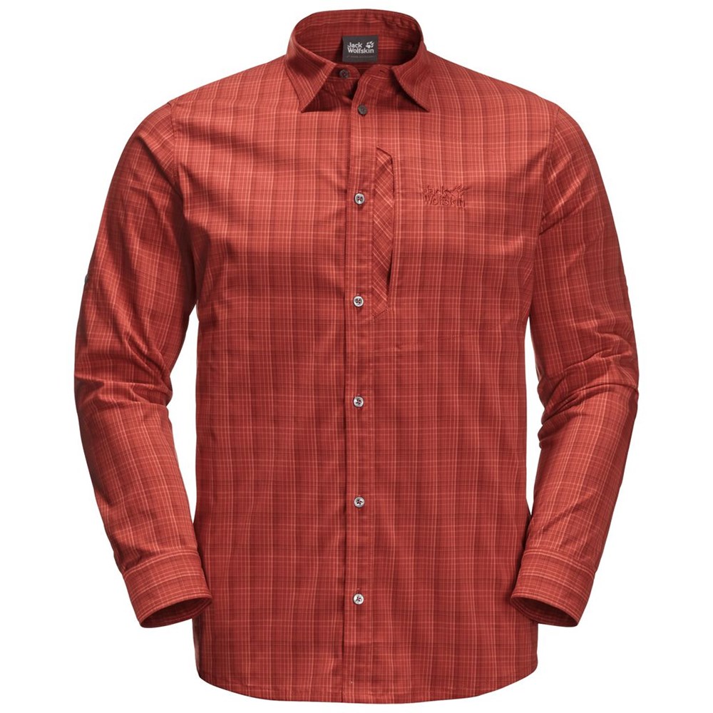 Camisas Jack Wolfskin Rays Flex Hombre Rojos | YK0298417