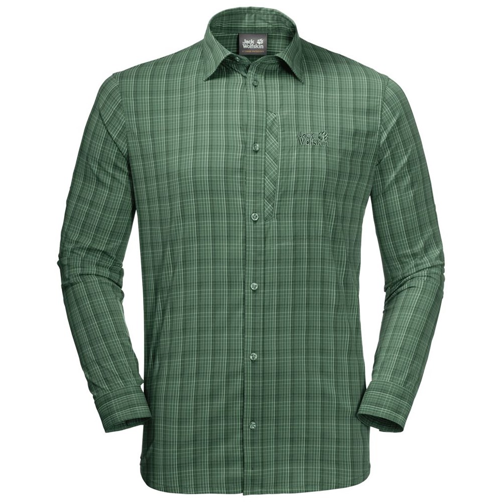 Camisas Jack Wolfskin Rays Flex Hombre Verde Oliva | NT1809375