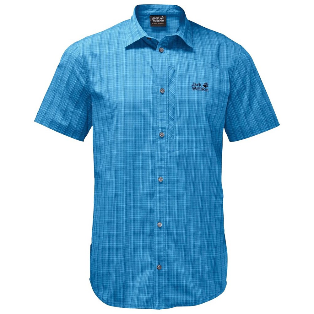 Camisas Jack Wolfskin Rays Stretch Hombre Azules | ZV5870293