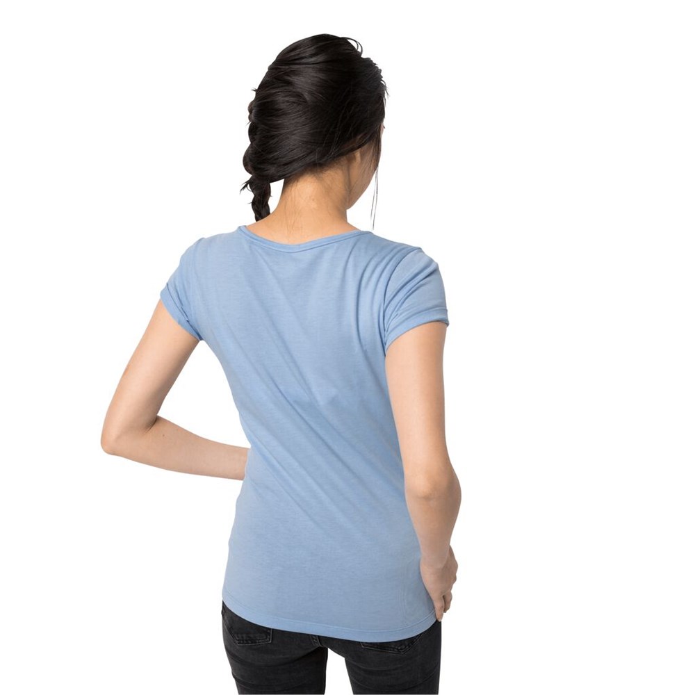 Camiseta Jack Wolfskin At Home Mujer Azules | OP8407213