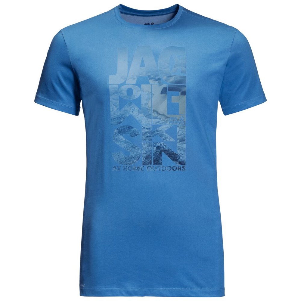 Camiseta Jack Wolfskin Atlantic Ocean Hombre Azules | JM1604392