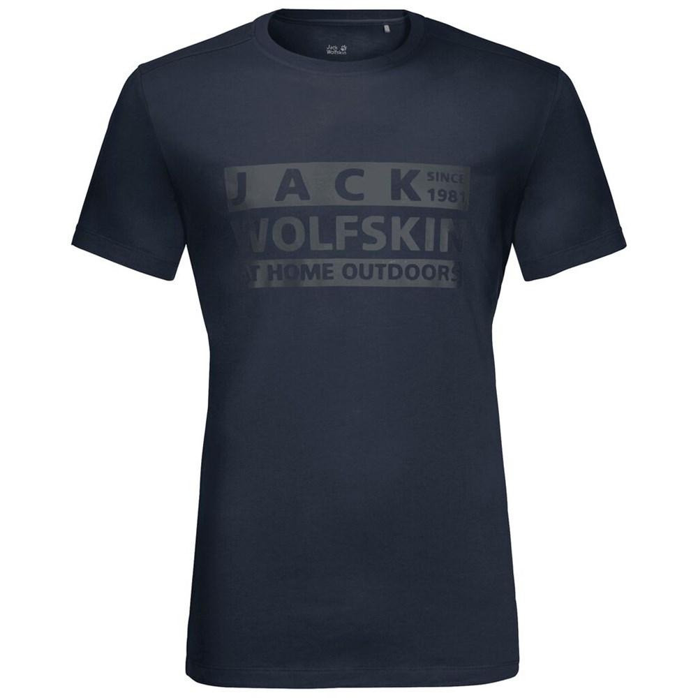 Camiseta Jack Wolfskin Brand Hombre Azules | YF5271469