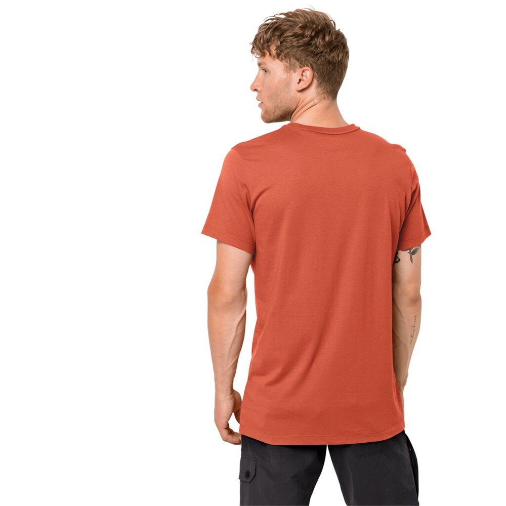 Camiseta Jack Wolfskin Brand Logo Hombre Naranjas | HW4162538